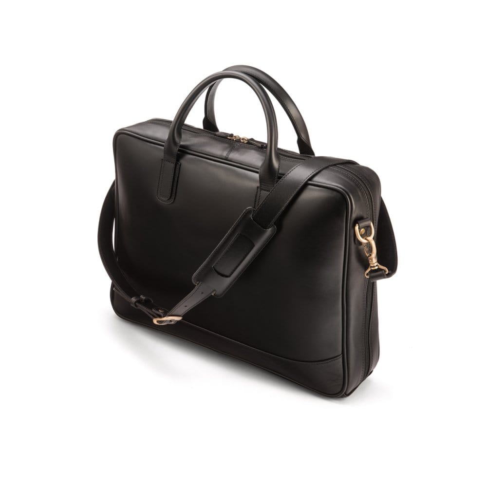 Piccadilly Leather 17 Laptop Bag Black