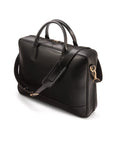 Leather laptop bag, black, 17 inch, side