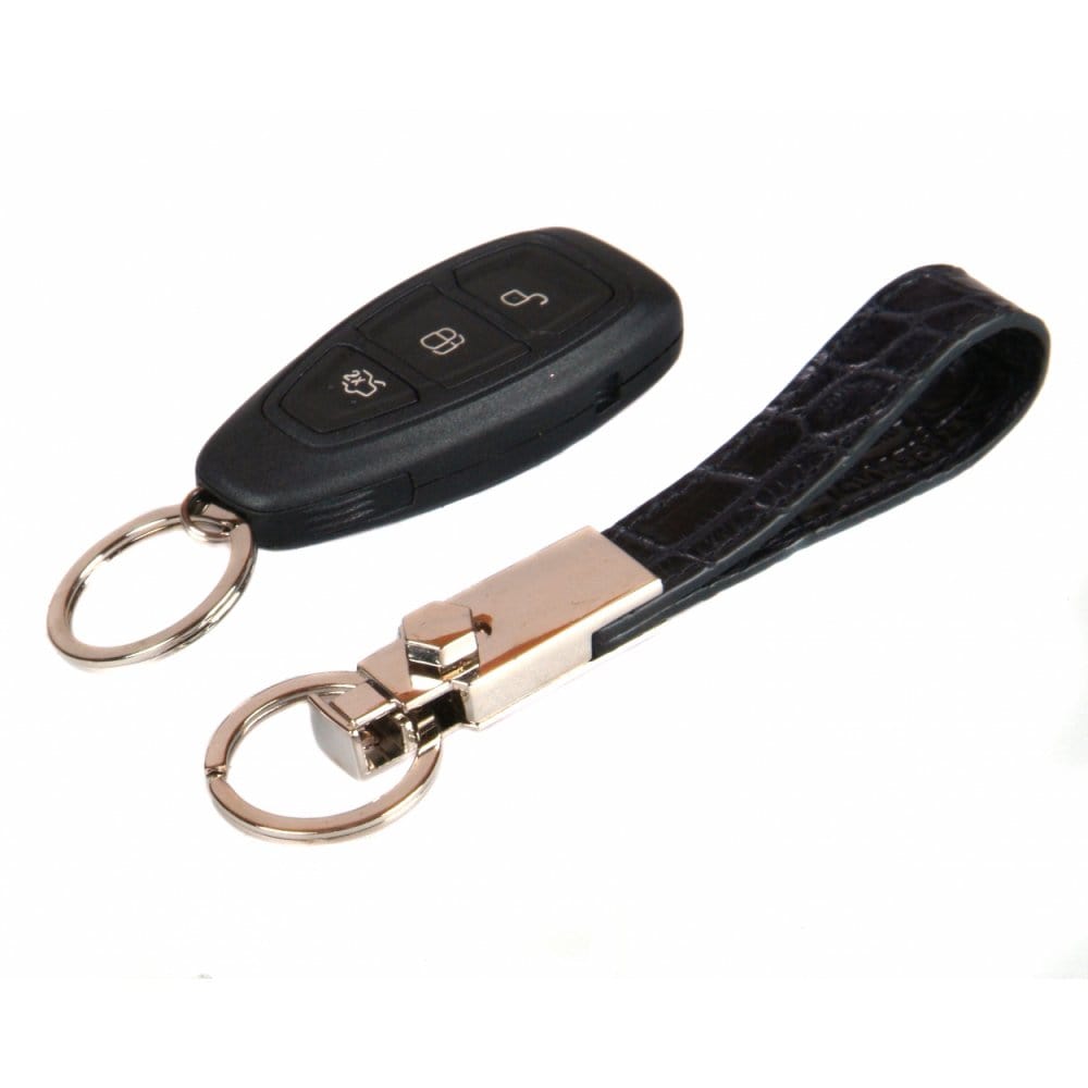 Black Real Croc Detachable Key Ring