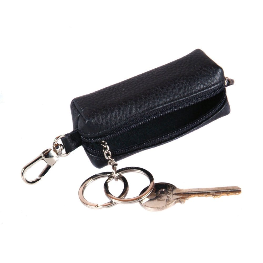 Black Rectangular Leather Key Case