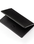 RFID bifold credit card holder, black saffiano, RFID view