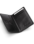 Leather card holder with RFID protection, black, interior