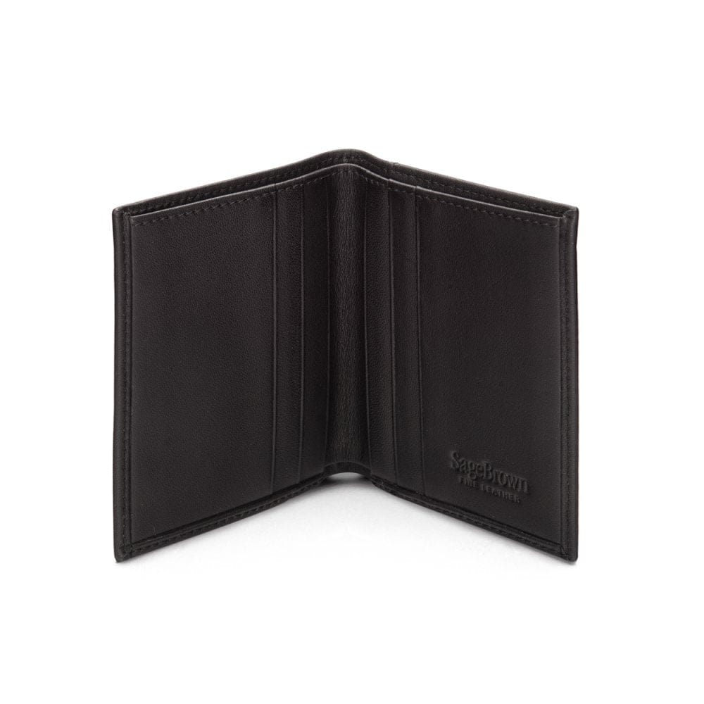 Small leather wallet, black, inside view