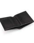 Small leather wallet, black, open view