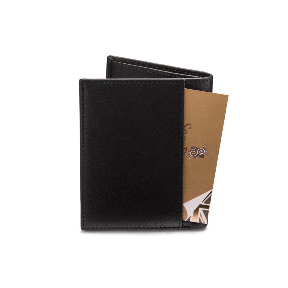 Small leather wallet, black, back view