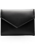 RFID blocking leather envelope purse, black, front