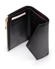 RFID blocking leather envelope purse, black, interior