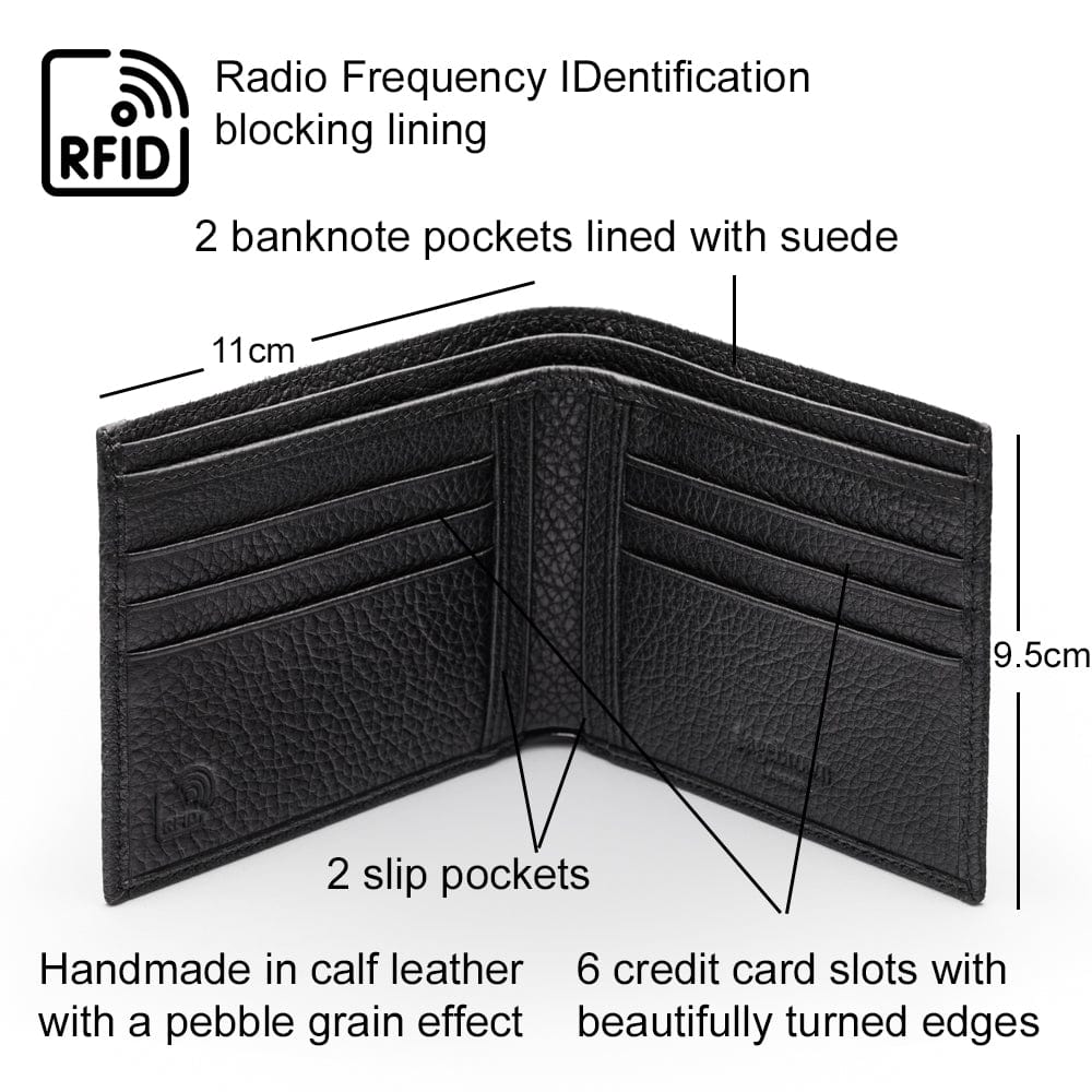 RFID wallet, black, features