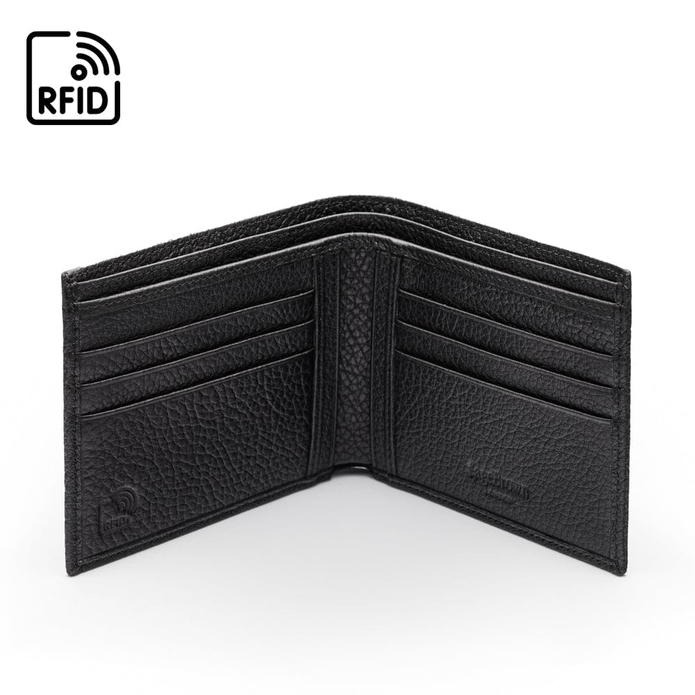 RFID wallet, black, open