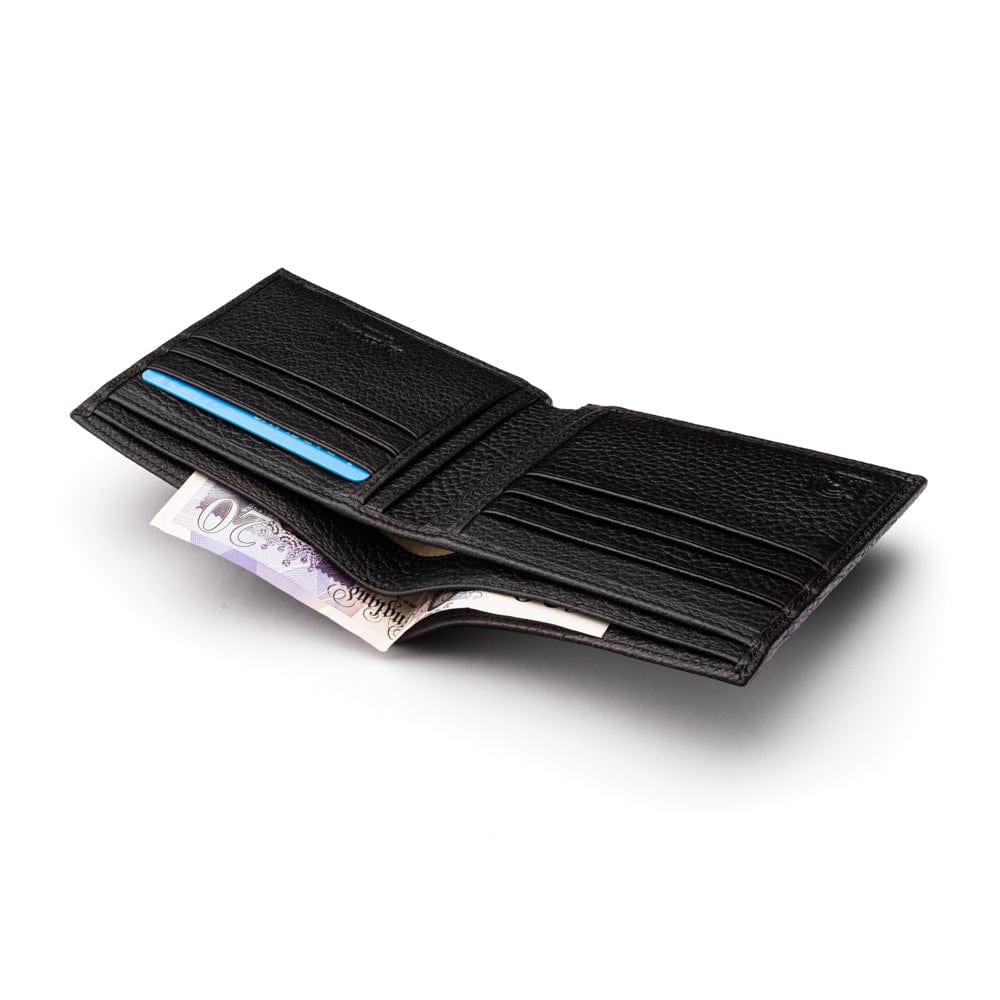 RFID Leather Wallet With 6 CC - Black