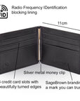 Leather money clip wallet, black, features