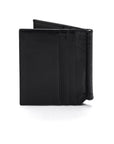 Black Compact Leather Money Clip Wallet