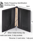 Clip wallet for men, black, features