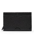 RFID pop-up credit card case, black, front view