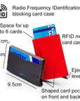 RFID pop-up credit card case, black, features