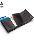 RFID wallet with pop-up credit card case, black, inside view