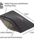 RFID Flat Leather Card Holder, black saffiano, features