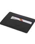 Flat leather credit card holder, black, back