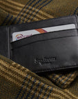 Flat leather credit card holder, black, lifestyle