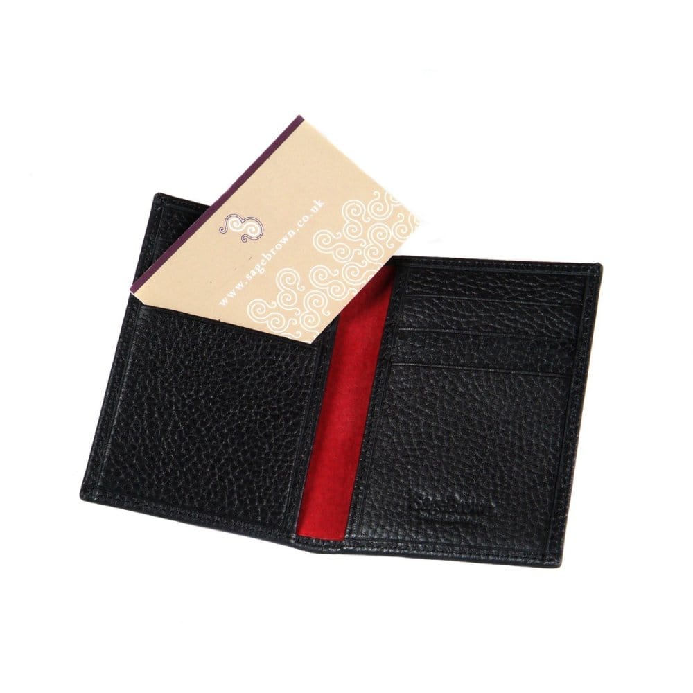 Black Slim Leather Six Credit Card Case