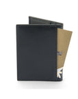 RFID leather credit card holder, black, back view