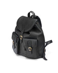 Small leather backpack, black, side
