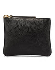 Small leather makeup bag, black, front