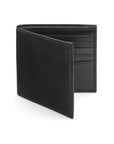 Soft leather wallet with RFID blocking, black, front