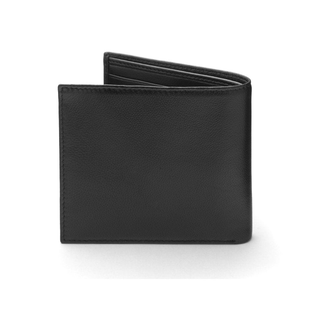 Soft leather wallet with RFID blocking, black, back