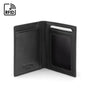 RFID Credit Card Wallet in black leather, inside view