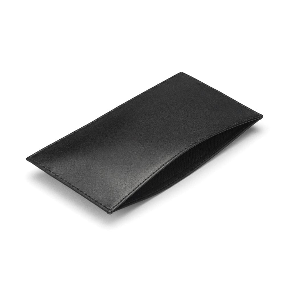 Black Flat Leather Wallet With 8 CC