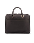 Leather 15" laptop briefcase, black, front