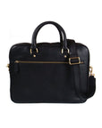 Leather 15" laptop briefcase, black, back