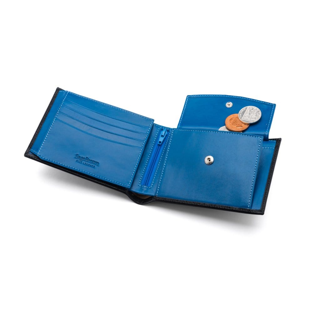 Essential Billfold Wallet - Black With Cobalt