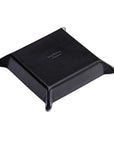 Leather valet tray, black with cobalt, base