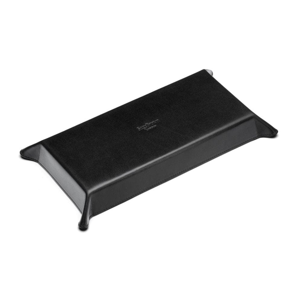 Rectangular valet tray, black with cobalt, base