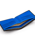 RFID wallet, black with cobalt, inside