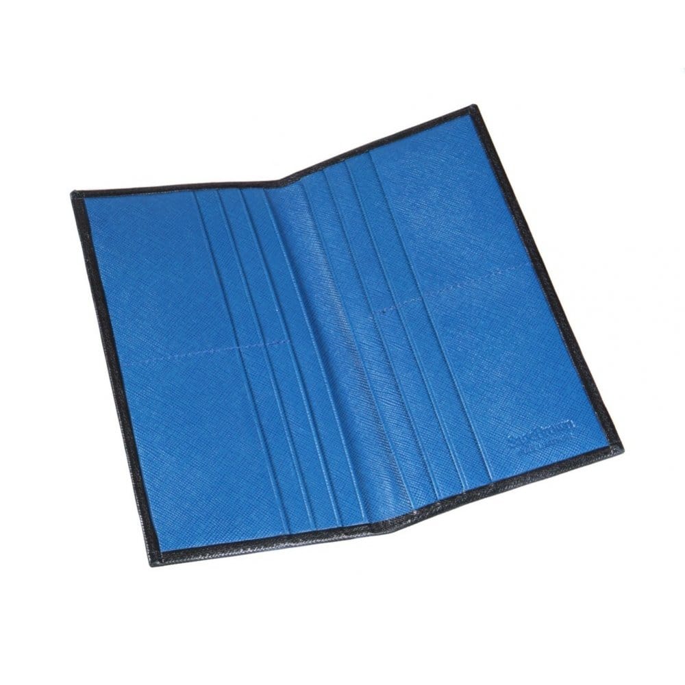 Tall Leather Wallet 12 CC, Black Blue | Tall Wallets | SageBrown