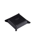 Small leather valet tray, black with cobalt, reverse