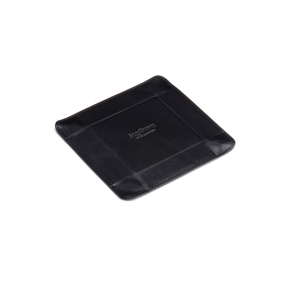 Black With Cobalt Small Leather Tidy Tray