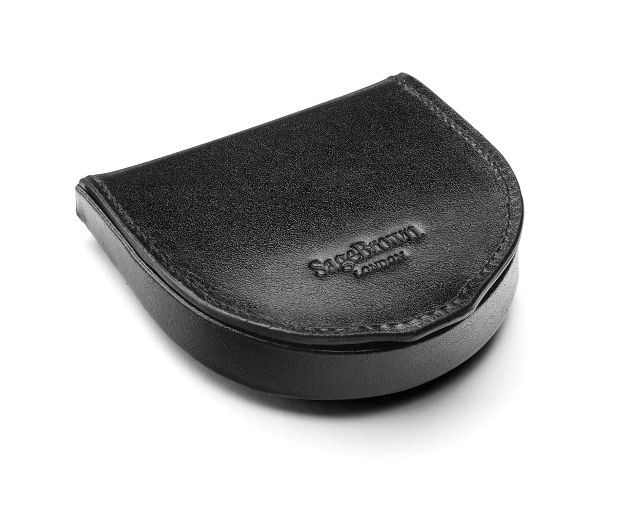 Leather horseshoe coin purse, black with cream, base