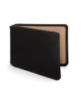 Leather Oyster card holder, black with cream, front