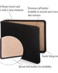 Leather Oyster card holder, black with cream, features