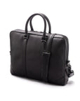 15" leather laptop bag, black, side