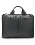 Leather 13" laptop briefcase, black, front