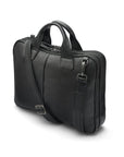 Leather 13" laptop briefcase, black, side