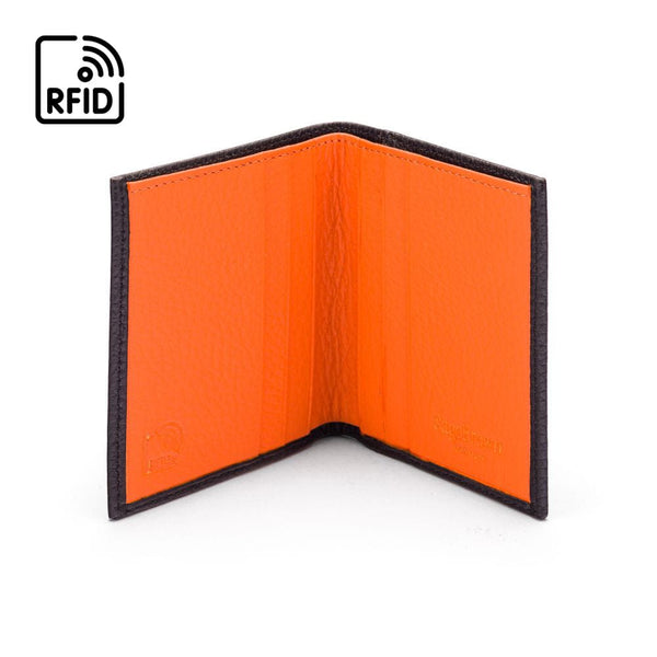 RFID Wallet 4 Cards, Black Orange | Compact Wallets | SageBrown
