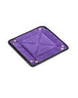 Small leather valet tray, black with purple open