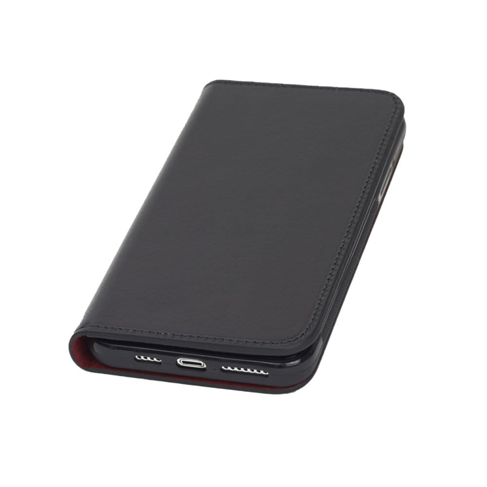 Black With Red Leather iPhone 11 Pro Max Wallet Case 