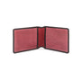 Leather Oyster card holder, black with red, open